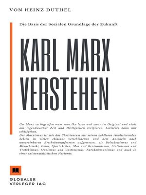 cover image of Karl Marx verstehen. Die Basis der Sozialen Grundlage der Zukunft?